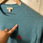 Burberry  Brit Teal 100% Extra Fine Merino Wool Round Neck Sweater Womens Medium‎ Photo 2
