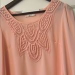 Ezra Elegant Peach Blouse with Lace Detail Excellent Condition Photo 4