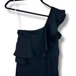Lulus  NWT Grand Beauty Black Ruffled One-Shoulder Mermaid Maxi Dress Large Photo 5