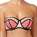 Bar III Peach Bikini Top Color Block Pink Orange Medium Photo 3