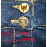 Joules Womens Jean Skirt Size 16 Short Button Front Dark Wash Mid Rise Stretch Blue Photo 7