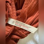 Free People  Burnt Orange Ruched Gathered Sleeves Squareneck Bodysuit Size XS Photo 7