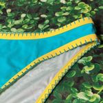 Cupshe  Swim Bikini Bottom Swimwear Blue/Yellow size Large NWOT Crochet detail Photo 11