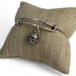 ALEX AND ANI Cupcake Charm Silver Tone Bangle Bracelet Photo 0