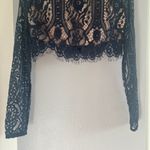 Stylestalker  Vivid Long Sleeve Crop Lace Top Sapphire Photo 5