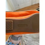 Talbots  Vibrant Orange Suede Pointed Toe Gold Chain Detail Ballet Flat Photo 4