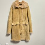 BCBGMAXAZRIA  100% Leather Sueded Shearling Coat Size Medium Old Money Mob Wife Photo 2
