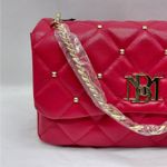Badgley Mischka Women's Small Red Quilted Crossbody Shoulder Bag Purse Party Photo 7