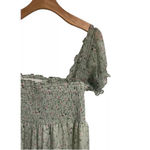 Reveriee Maxi Dress Women's Size L Green Floral Tiered Short Sleeve Casual NWT Size L Photo 3