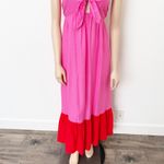 [Tabitha Brown x Target] Pink Red Colorblock Ruffle Hem Maxi Dress Size Medium M Photo 8