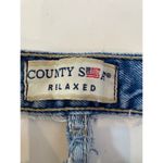 County Seat Vintage 90s Y2K Destroyed Cut Out Raw Hem Denim Jeans Shorts Sz 30 Blue Photo 6