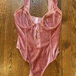 Urban Outfitters Pink Velvet Bodysuit Photo 0