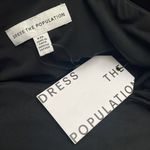 Dress the Population  Martine Black Crepe One Shoulder Ruched MIDI Dress NWT Photo 1