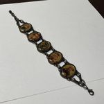 Signed Avon NR Christmas Holiday Bracelet Bronze Tone Santa 7 1/2 Inch Photo 3