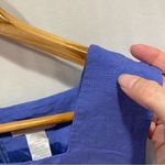 Cute vintage 90’s periwinkle linen blend square neck sheath mini dress Blue Size L Photo 7