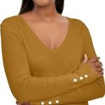 JM Collection  Women’s V Neck pullover sweater Golden Poppy size XL Photo 0