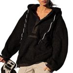 FP Movement x Free People Fuzzy Was She Fleece Hoodie Sweatshirt Jacket | XS Black Photo 0