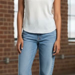 J Crew Womens 4 Scallop Crepe Cami Lined Tank Top Ivory White Adjustable Straps Photo 0