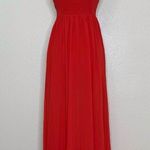 Qurio by Aggie Red Cocktail Chiffon Maxi Dress Red Photo 8