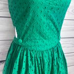 Topshop Green Eyelet Embroidered Cutout Fit & Flare Dress Photo 6