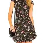 Likely Beckett Botanical Short Ruffle Skirt Black Floral Short Dress Size 12 Photo 2