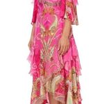 Camilla Silk Crystal Embellish Rufle Assym Wrap Dress Rainbow Rhythm Luxury Rare Photo 1