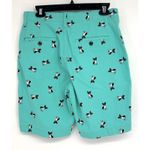 Plugg Flex Mens Sz 30 French Bulldog Bermuda Shorts Teal Green Flex Waist Dog Photo 4