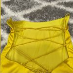 Mac Duggal  26482 Yellow Satin Strappy Back Mini Dress 8 Photo 4