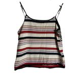 Marc Jacobs  Cream Black Red Striped Sleeveless V-Neck Cashmere Blend Knit Top L Photo 4