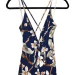 A'Gaci A’gaci Deep V Plunge Cut Out Criss Cross Back Floral Jumpsuit Blue Off White S Photo 1