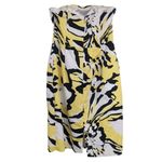 EXPRESS  Yellow Floral Print Strapless Mini Dress Size 0 Colorful Resortwear Dres Photo 2