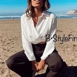 ZARA  Blogger’s Fav| Pleated Cropped White Dress Shirt Photo 0