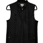 kim rogers  Solid Black Everyday Quilt Vest Puffer Vest Size Medium Photo 0