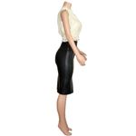 Norma Kamali  Faux Leather Straight Skirt, Black, XS Photo 9