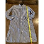 Ralph Lauren POLO  Blue White long sleeve cotton Stripe Shirt Dress  PRL size 10 Photo 2