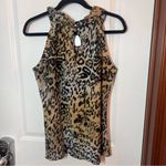 Leopard Trending Tank Top Vintage Spense Size Large Buttoned Neckline at back​​​ Brown Photo 3