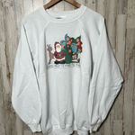 Hanes Vintage 90s Grandma Cottage Christmas Santa Claus Crewneck Sweater Womens XXL Photo 0