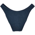 J.Crew  Textured curved-waist cheeky bikini bottom in Navy‎ L NWT Photo 2