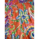 Ralph Lauren Lauren  Womens LRL Orange Floral Print Skirt Size L 100% Cotton Photo 1