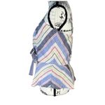 NWT Parker New York Striped Linen Bow Front Peplum Top Multicolored Large Photo 3