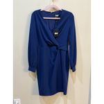DKNY Donna Karan‎  womens Long Sleeve Wrap Dress Coastal Blue Size 8 Photo 3