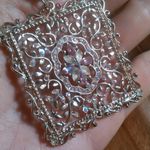 Artistic Pink Crystal and Pink Bead Rose Gold Tone Pendant Necklace Photo 10