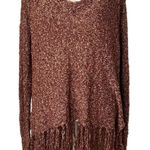 Free People maroon loose knit long sleeve sweater size S Photo 0