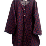 Khaadi pakistani long top size 12 purple blue Photo 0