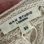Max Studio NWT  Beige Crochet Open Knit Button Front Cardigan Sweater Size 3X Photo 2