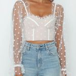 Hello Molly Malibu Sunset Mesh Dot Bustier Crop Top Photo 1