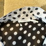 Blu Pepper Sheer Black and White Polka Dot Cold Shoulder Button Down High Low S Photo 1