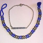 Lot of 2 Seed Bead Silver Tone Boho Ankle Bracelets Blue Photo 0