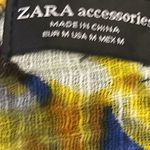 ZARA  Heather Blue Vibrant Floral Frayed Watercolor Scarf/Wrap- app 77” by 41” Photo 6