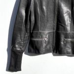 Roots  Women’s Black Leather Zip Front Jacket Size 4 Photo 3